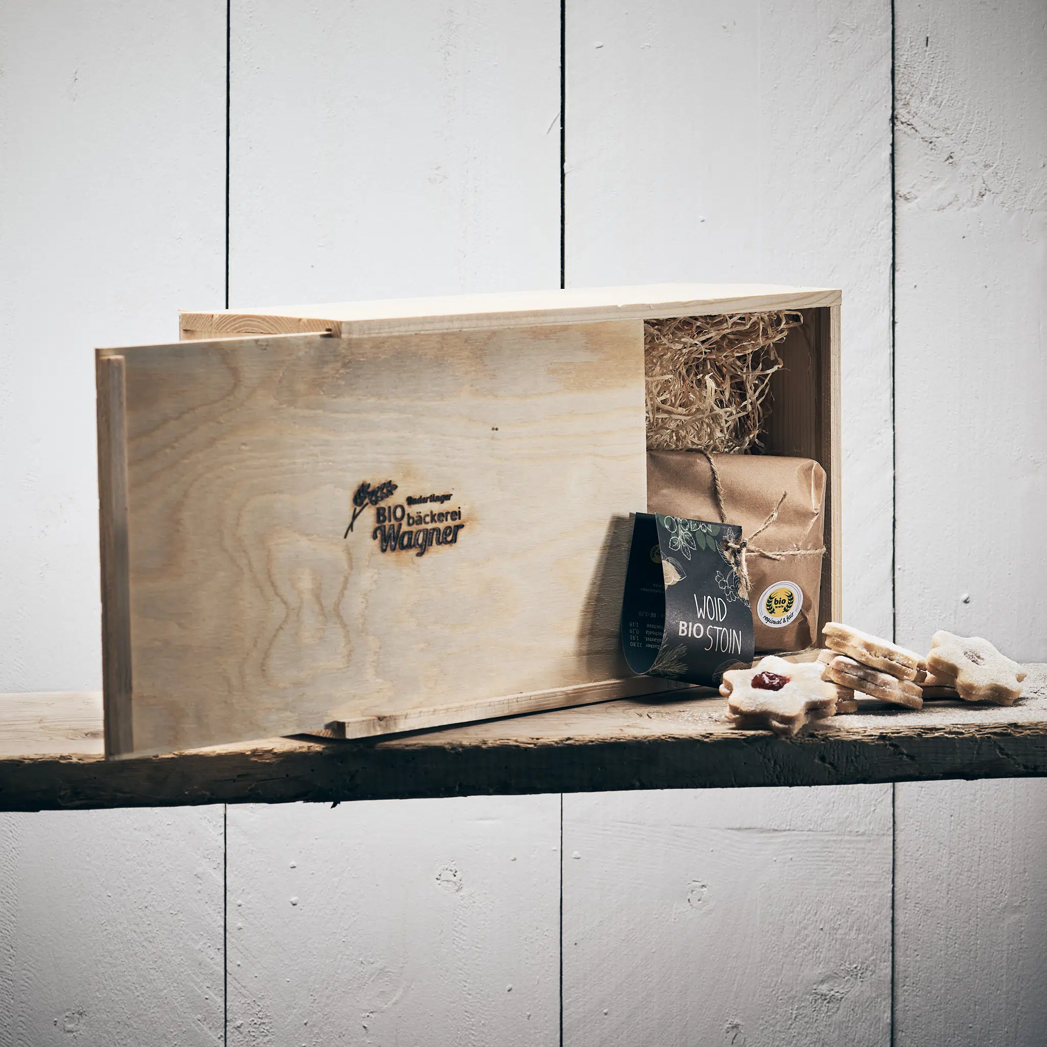 Bio Woidstollen in Holzbox